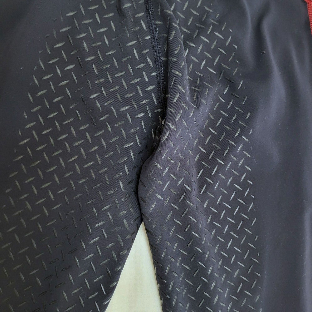 Ariat Tek Team Navy Red Full Seat Silicone Grip Equestrian Riding Pants Tights M - Picture 10 of 12